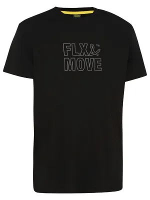 Flx & Move™  Black Cotton Print Tee For Men- Short Sleeve