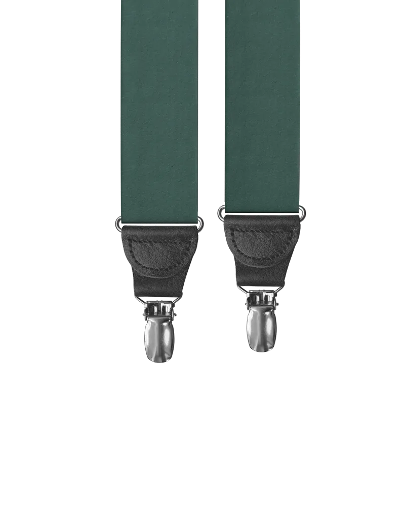 Forest Grosgrain Clip-on Suspenders