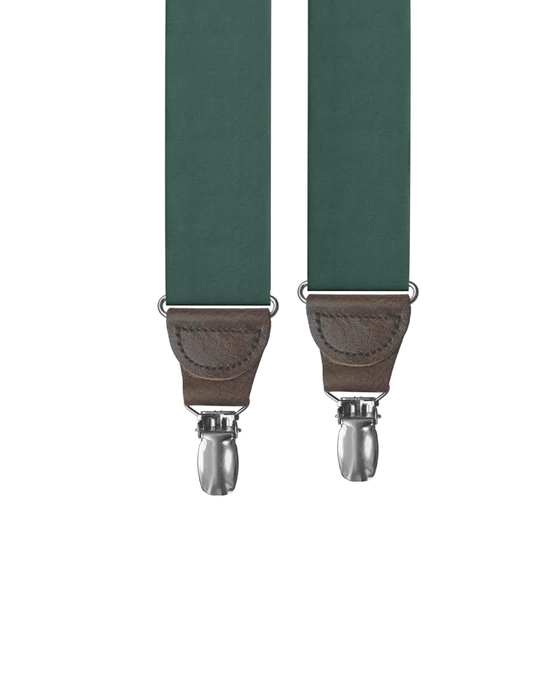 Forest Grosgrain Clip-on Suspenders