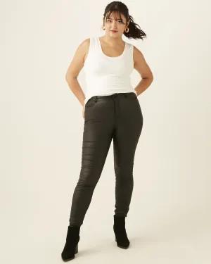 Frances Coated Faux-Leather Pants | Black