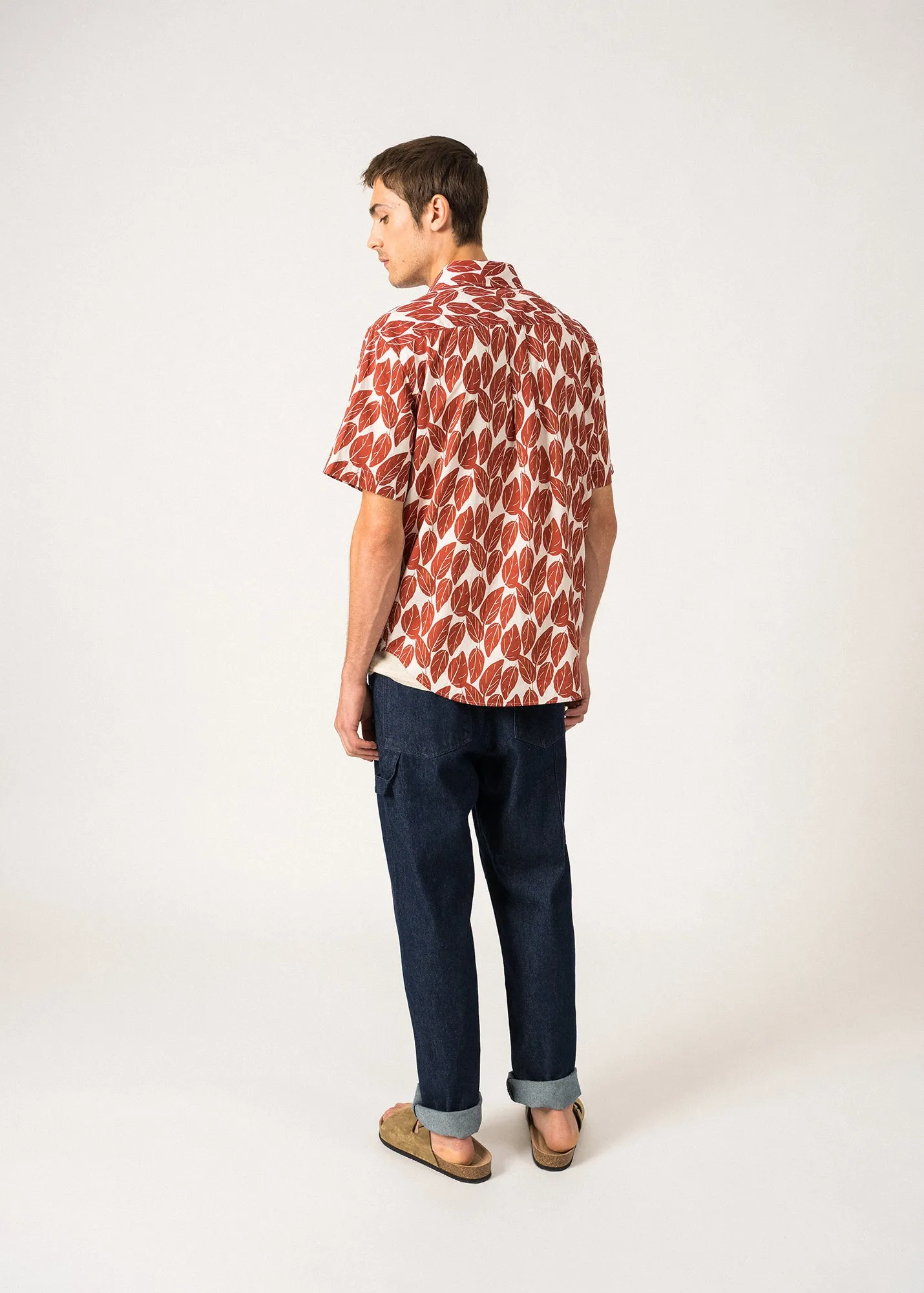 Franck Patterned Shirt  short sleeves (TERRA FEUILLE)