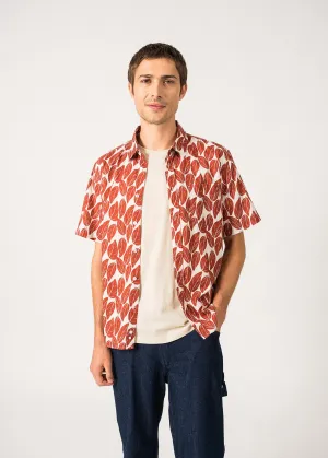 Franck Patterned Shirt  short sleeves (TERRA FEUILLE)