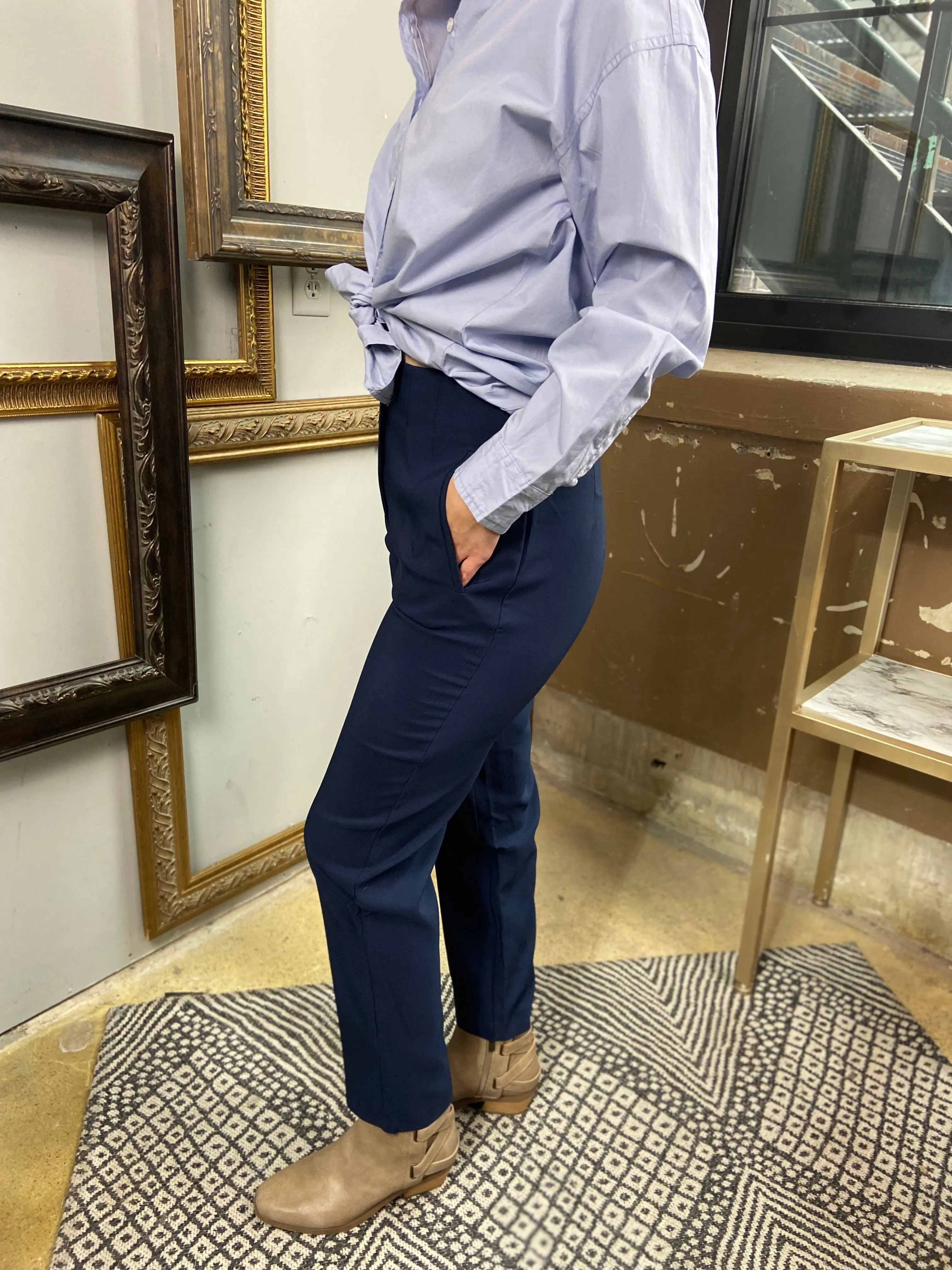 Frankie Navy Hight Waist Pants