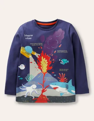 Glowing Scene T-shirt-Starboard Blue Water Volcano