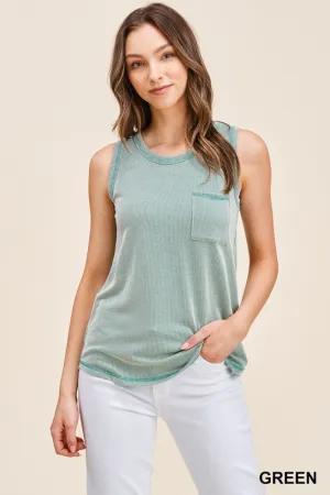 Green Ribbed Tank
