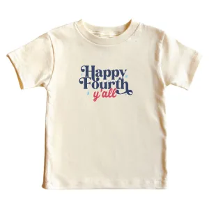 Happy Fourth Y'all Kids Graphic Tee | Natural