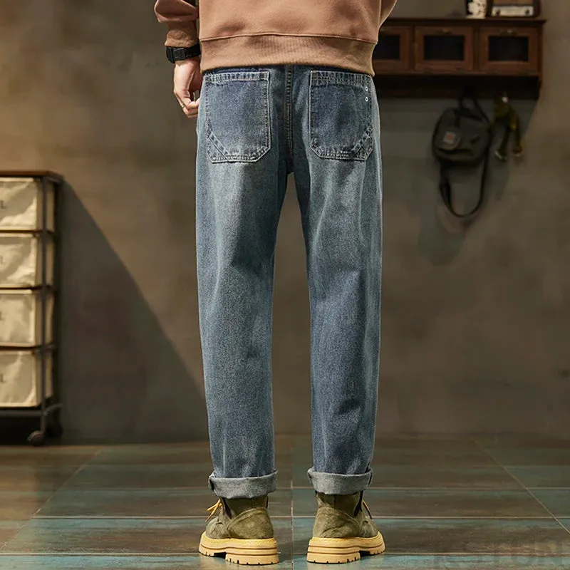 Harem Pants Men Loose Jeans Denim Trousers Baggy Mens Desinger Clothing Fashion Pockets Trendy 2024 New Kpop Oversized Cowboys