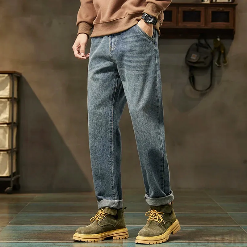 Harem Pants Men Loose Jeans Denim Trousers Baggy Mens Desinger Clothing Fashion Pockets Trendy 2024 New Kpop Oversized Cowboys