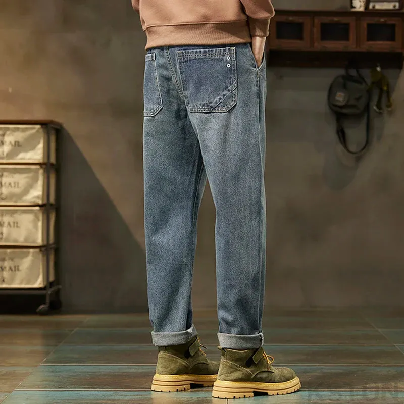 Harem Pants Men Loose Jeans Denim Trousers Baggy Mens Desinger Clothing Fashion Pockets Trendy 2024 New Kpop Oversized Cowboys
