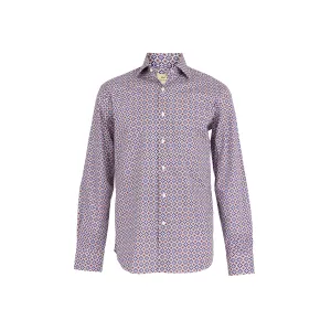 Havana '32 Navy & Red Geometric Print Sport Shirt