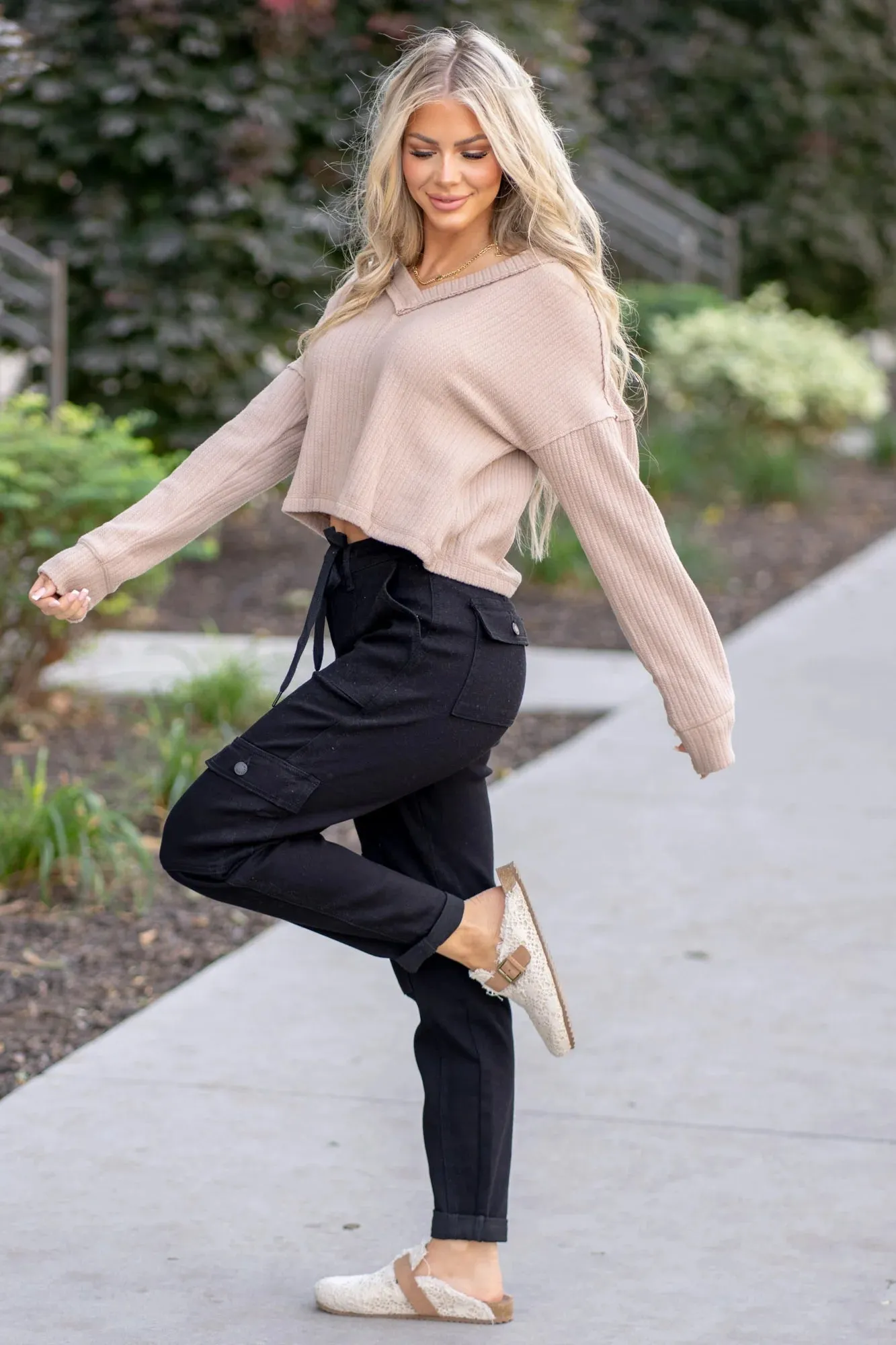 Heather Cargo Cuffed Jogger