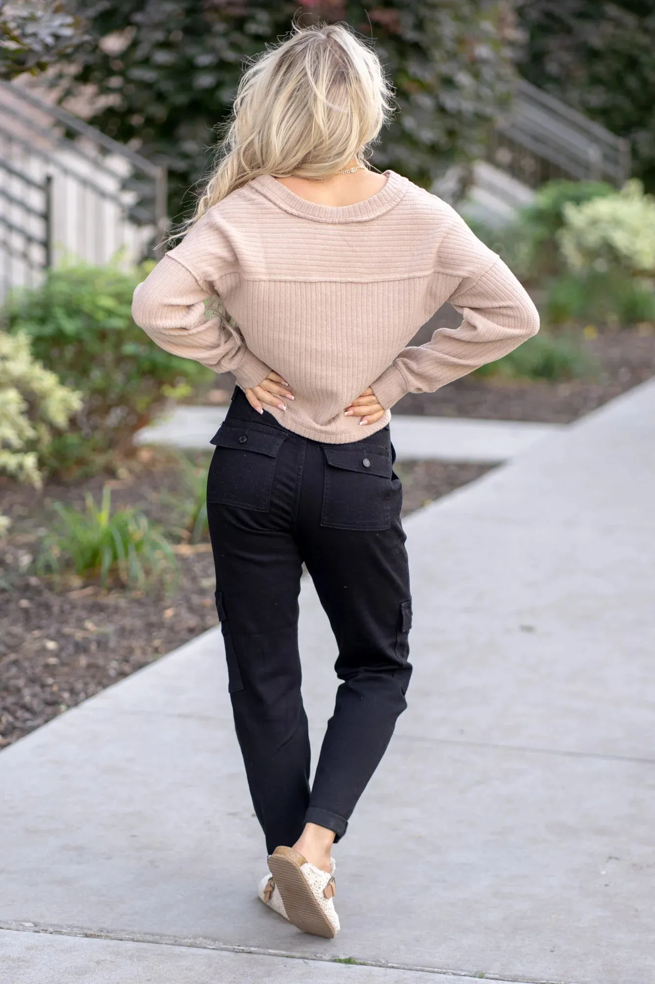 Heather Cargo Cuffed Jogger