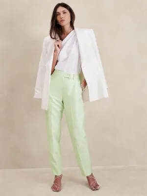 High-Rise Italian Viscose-Linen Pant