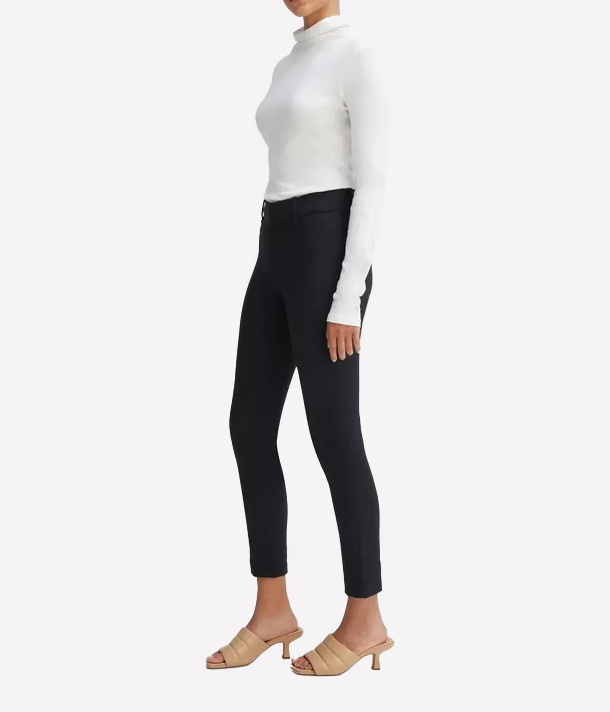 High Waist Cigarette Pant in Black