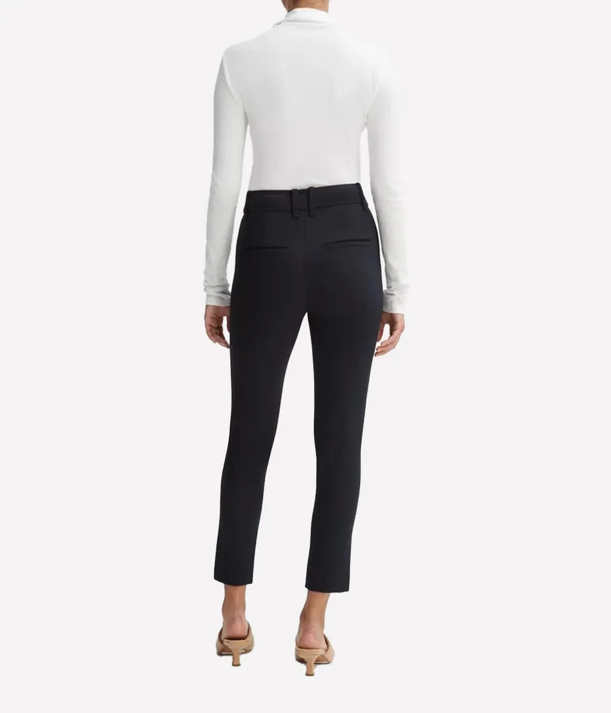 High Waist Cigarette Pant in Black