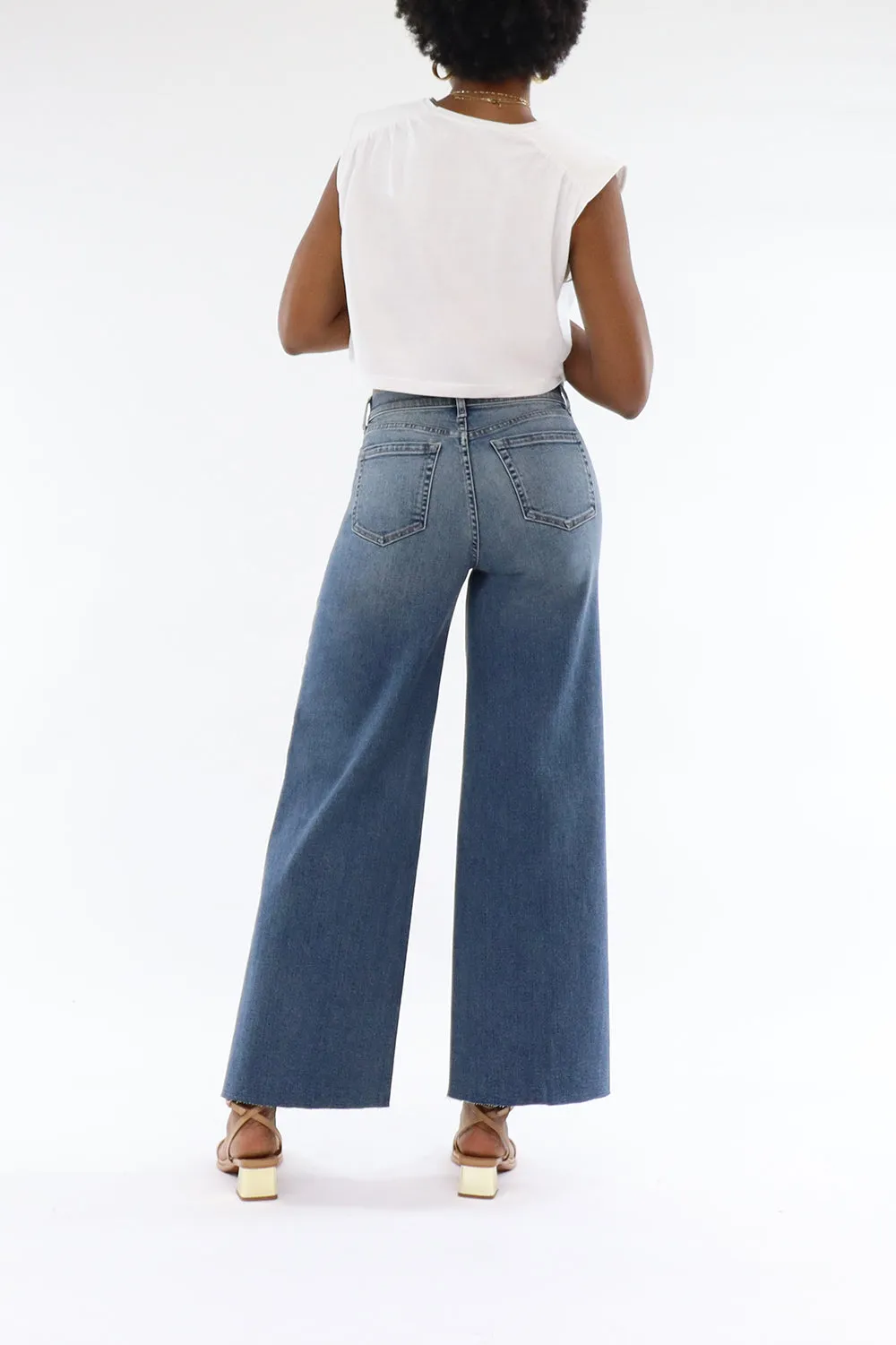 Hudson Button Fly Crop Wide Leg