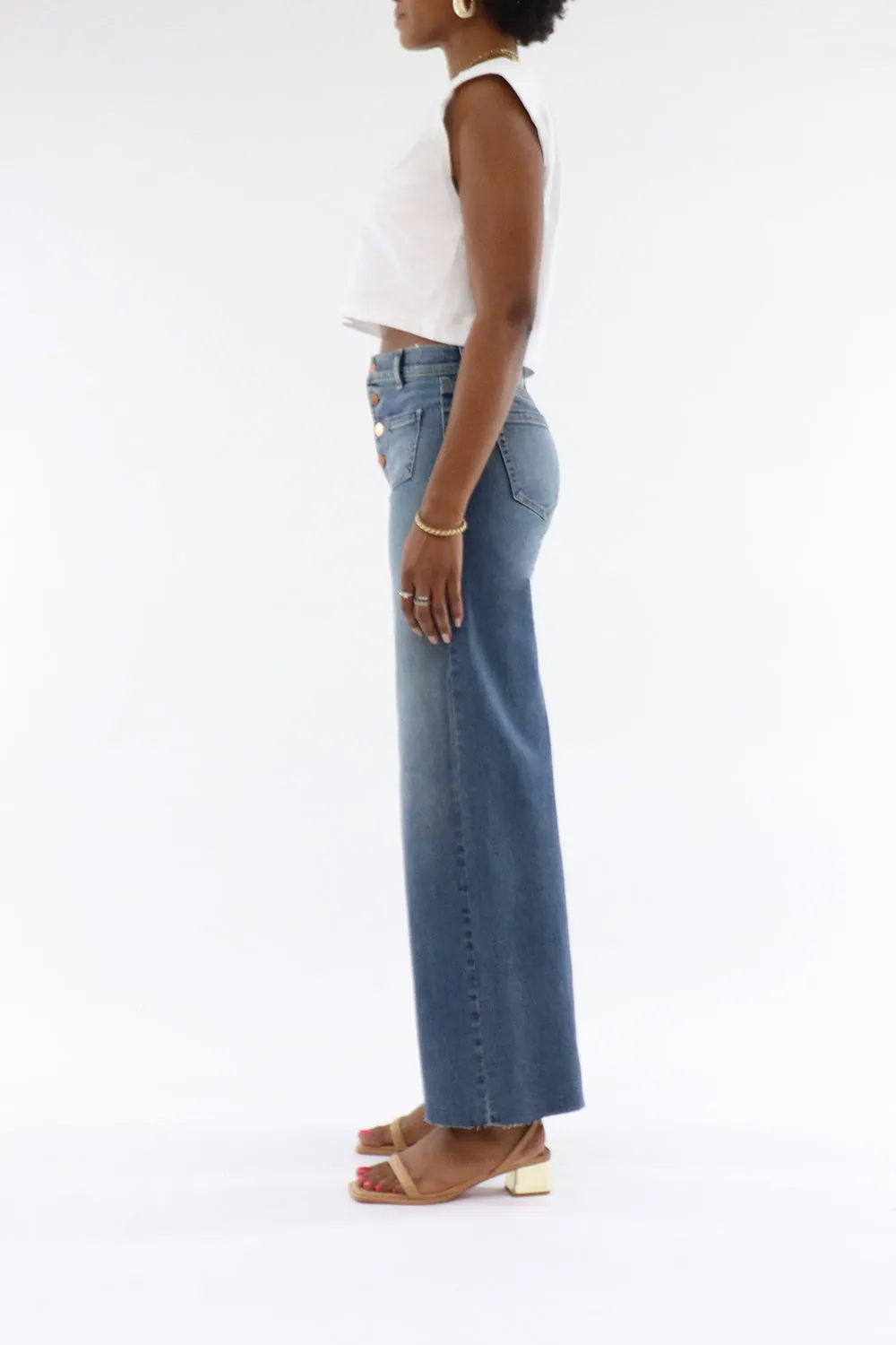 Hudson Button Fly Crop Wide Leg