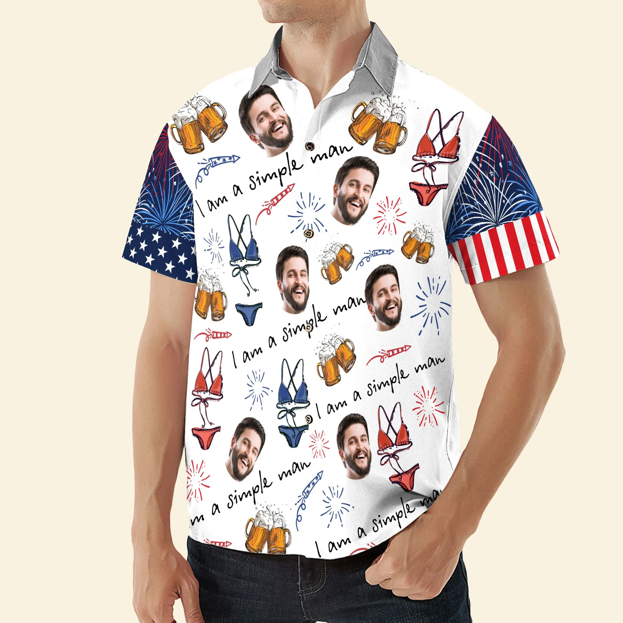 I Am A Simple Man - Personalized Photo Hawaiian Shirt