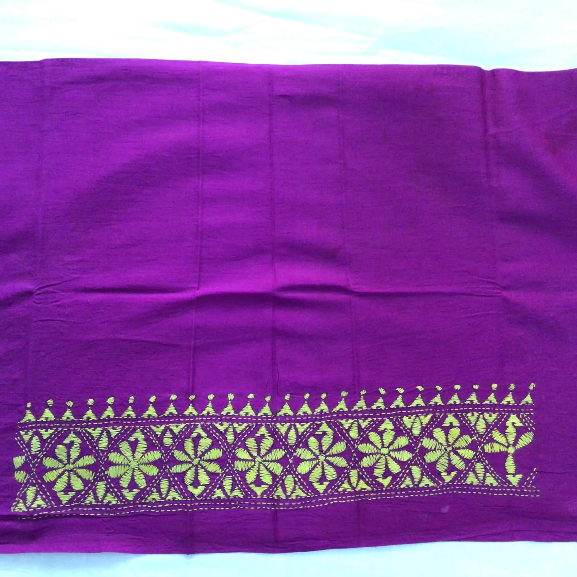 Indiva Handcrafted Purple Kantha Blouse Piece