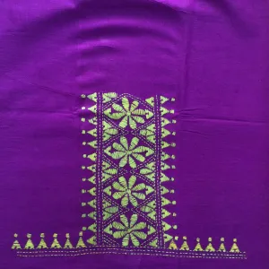 Indiva Handcrafted Purple Kantha Blouse Piece