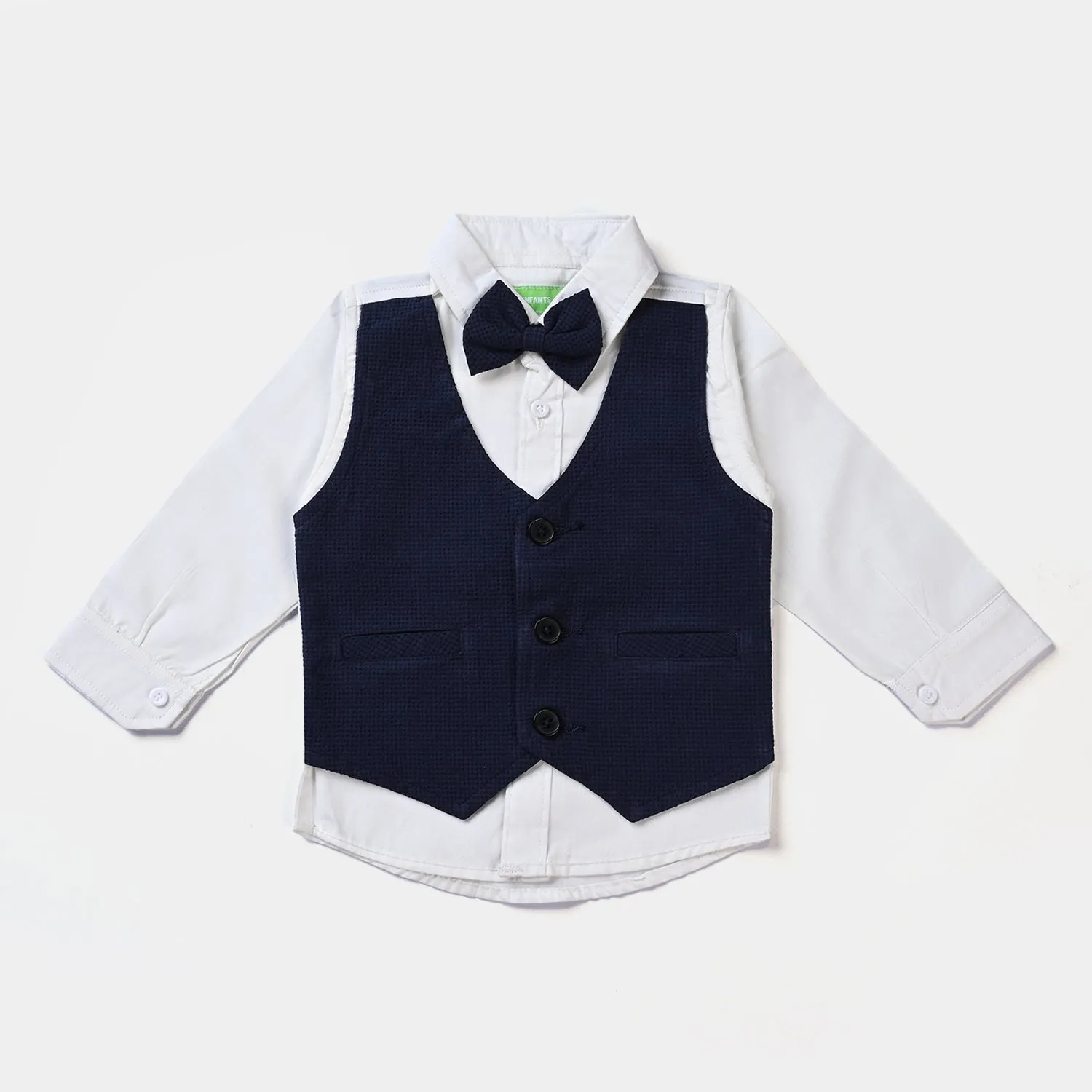 Infant Boys Suit Navy Small Check-NAVY