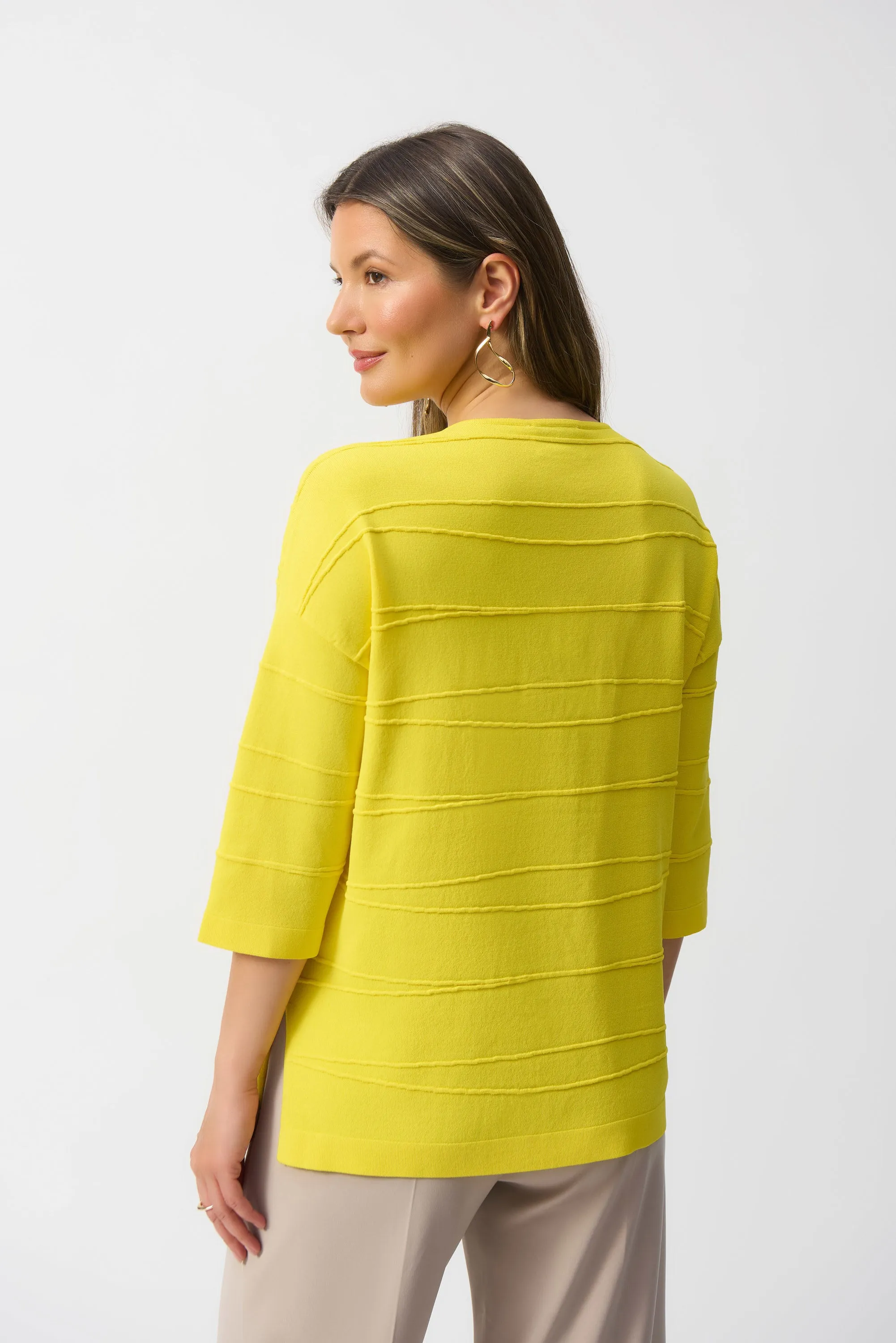 Jacquard Sweater Knit Pullover-Citrus 4366