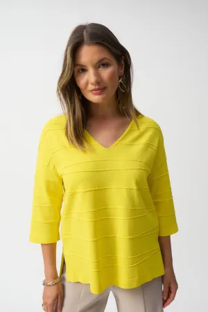Jacquard Sweater Knit Pullover-Citrus 4366
