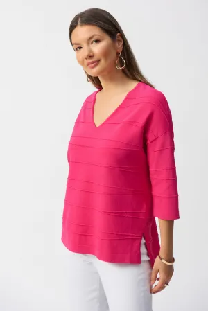 Jacquard Sweater Knit Pullover-Geranium 4356