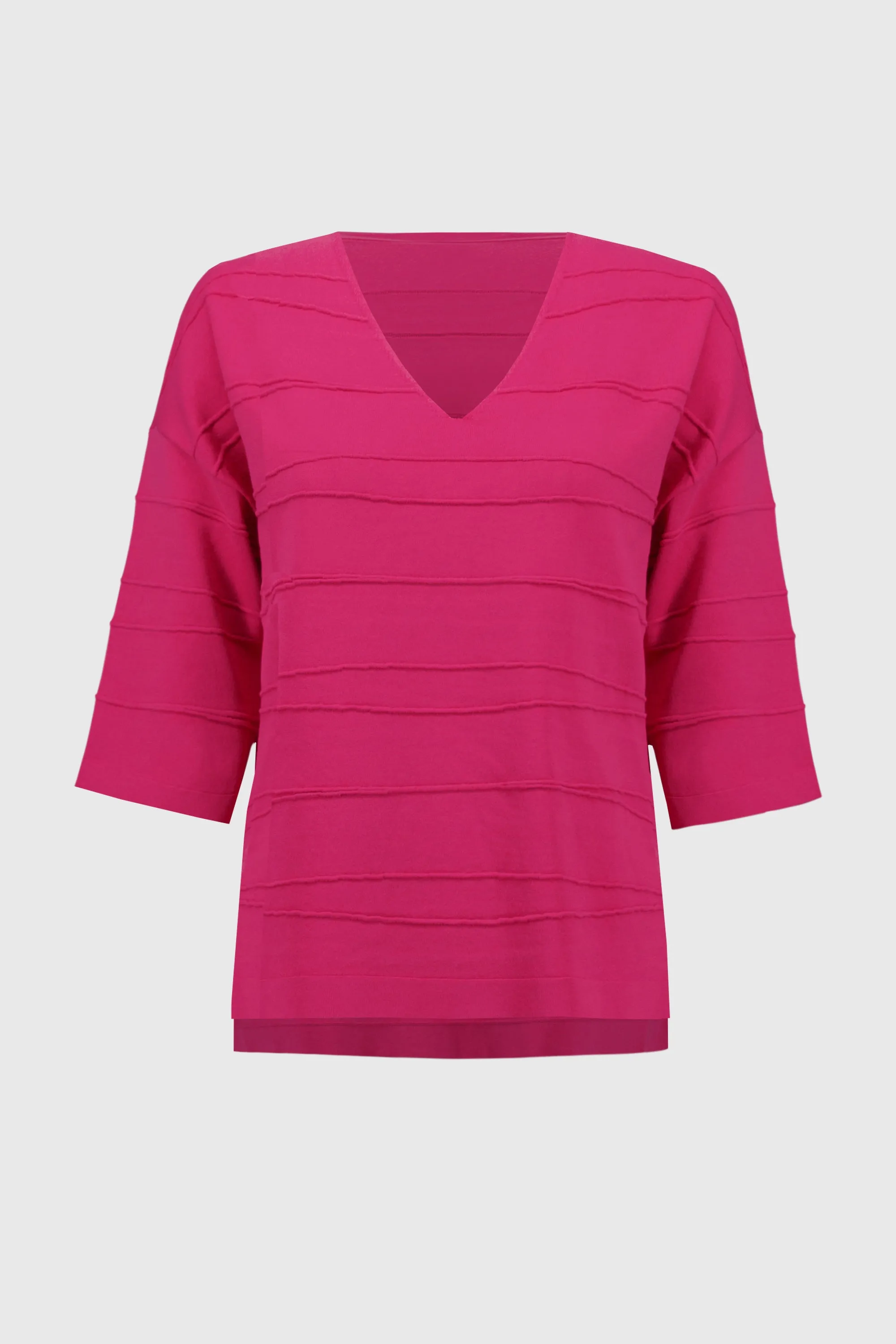 Jacquard Sweater Knit Pullover-Geranium 4356