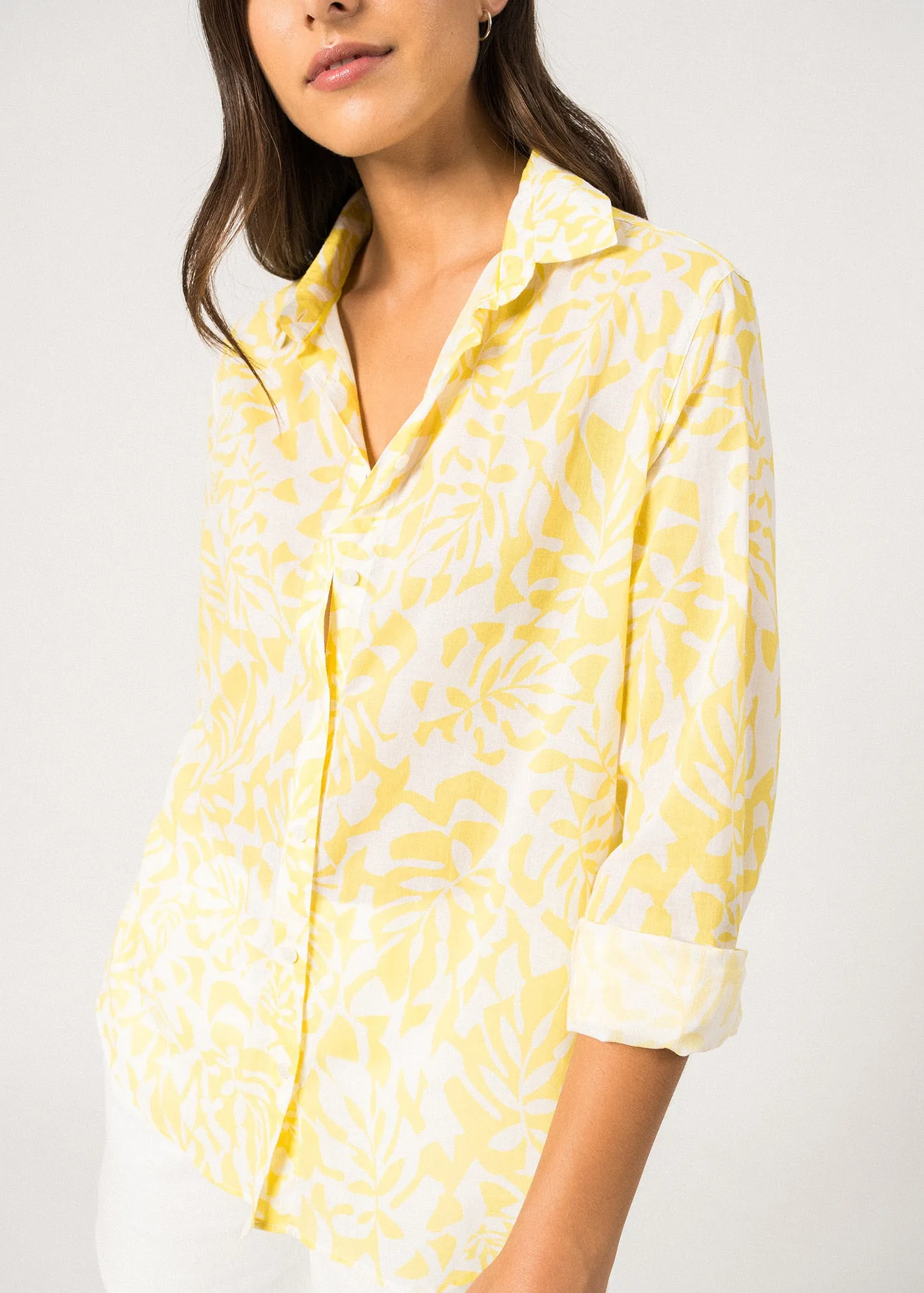 Jeanne Patterned Shirt  long sleeves (BLANC/ACIDULE)
