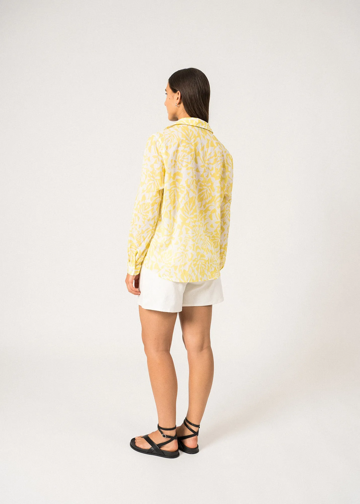 Jeanne Patterned Shirt  long sleeves (BLANC/ACIDULE)