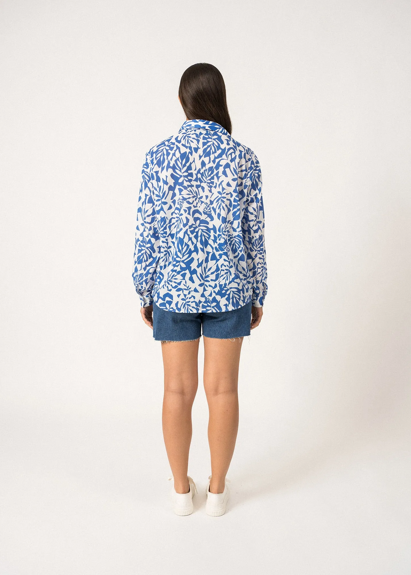 Jeanne Patterned Shirt  long sleeves (BLANC/MER)