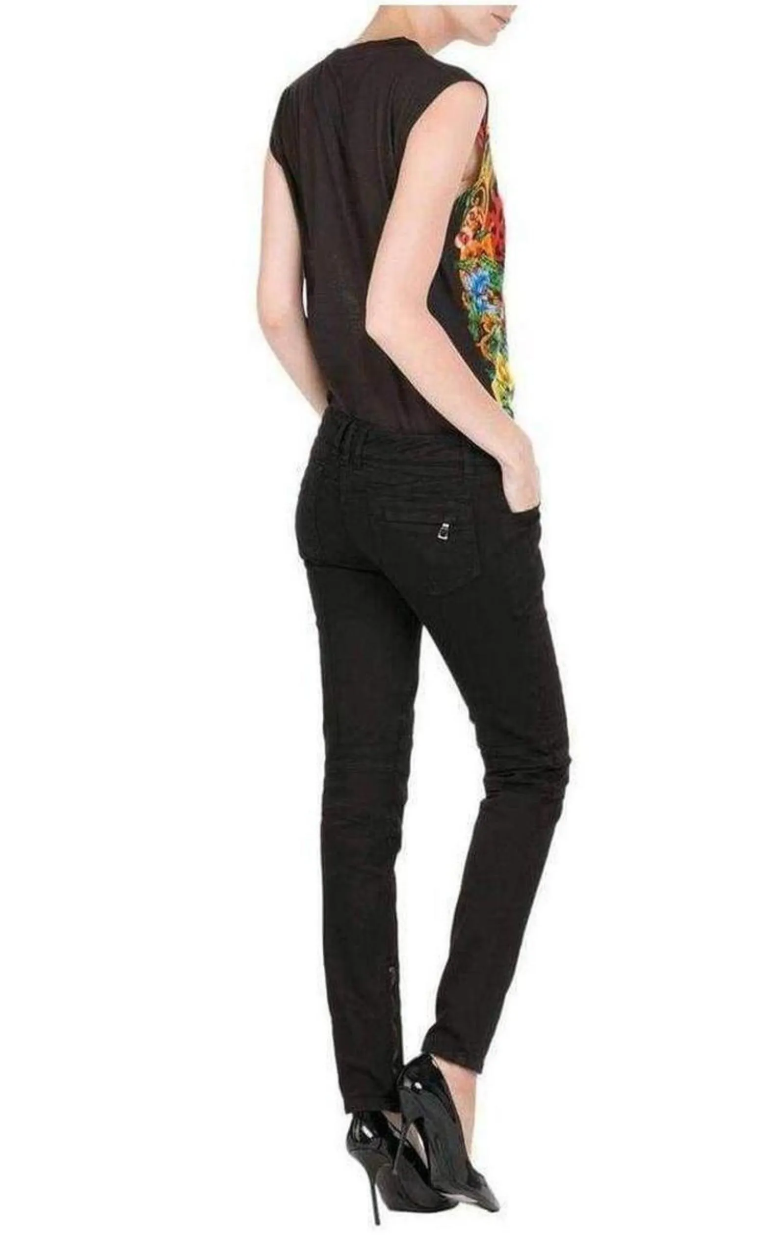 Jeans Low Rise Black Biker Jeans