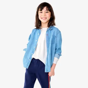 Kids long sleeve chambray button down