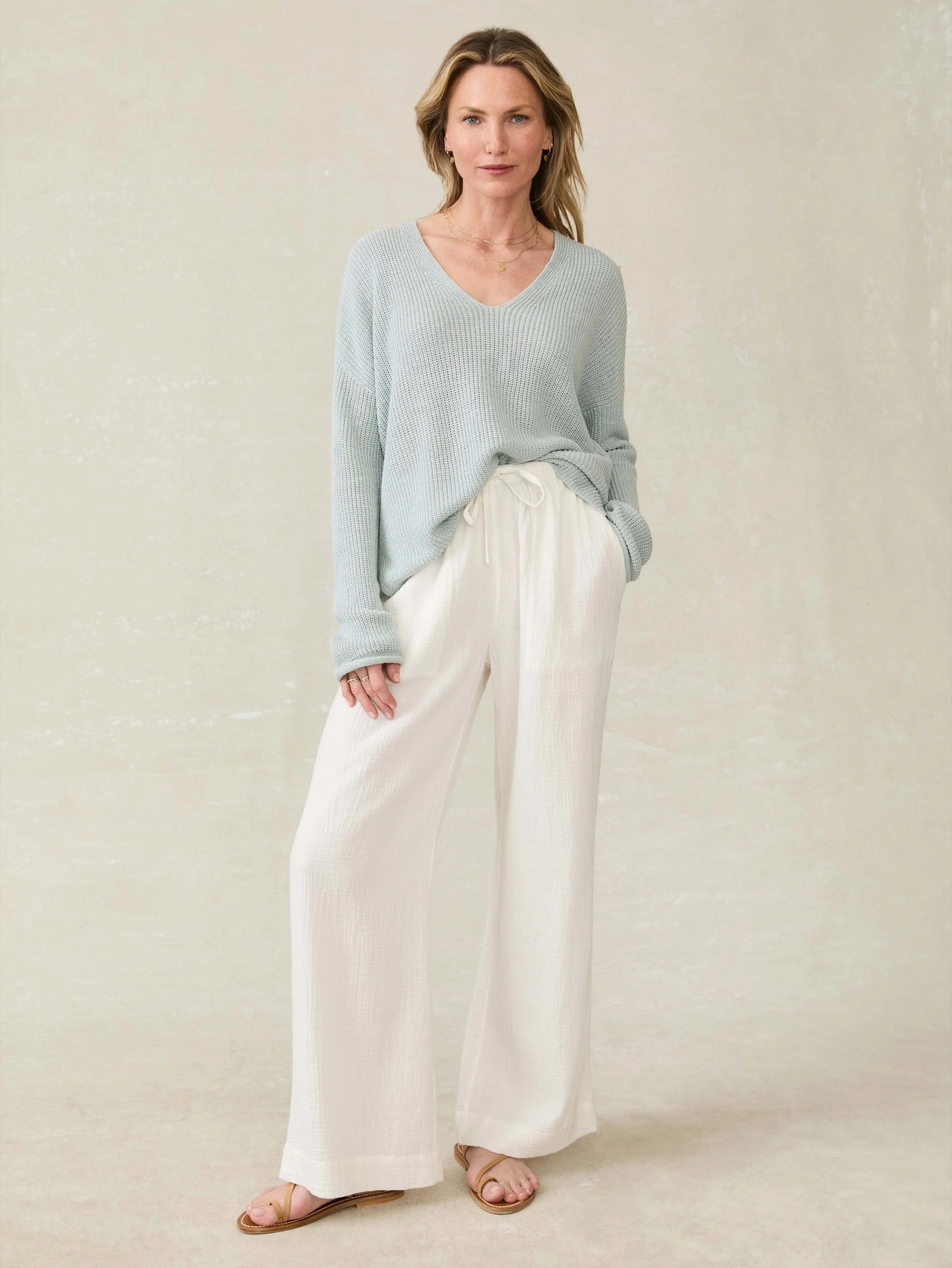 Laidback Gauze Pant - White