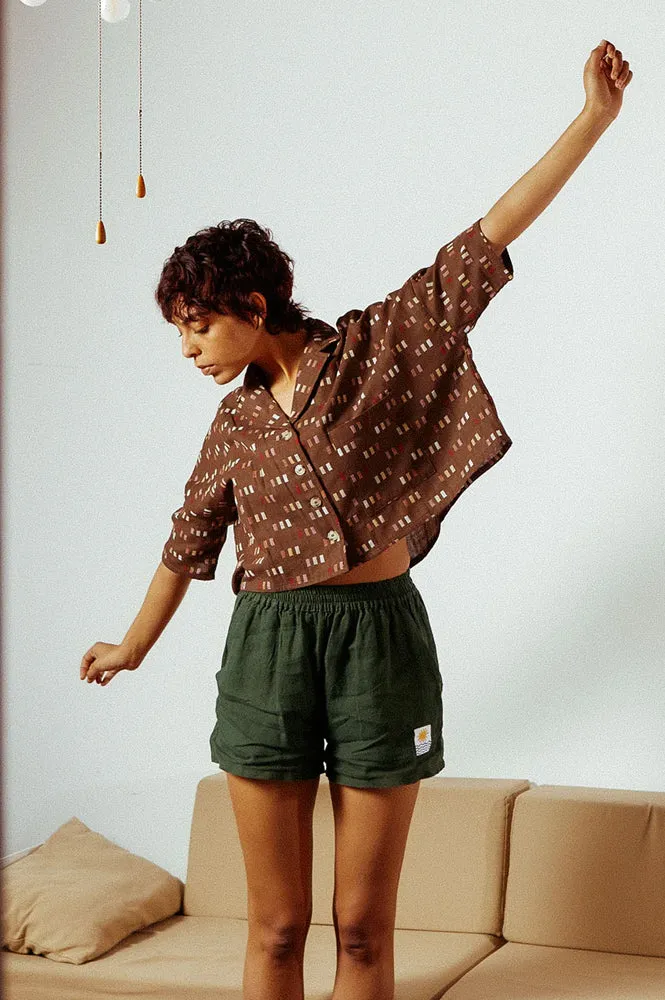 L.F Markey Maxim Chocolate Jacquard Shirt