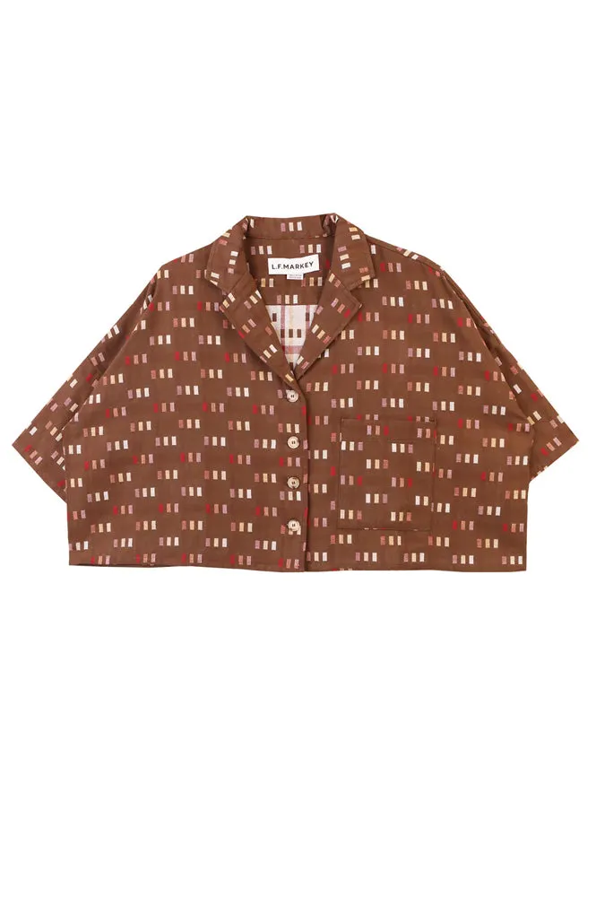 L.F Markey Maxim Chocolate Jacquard Shirt