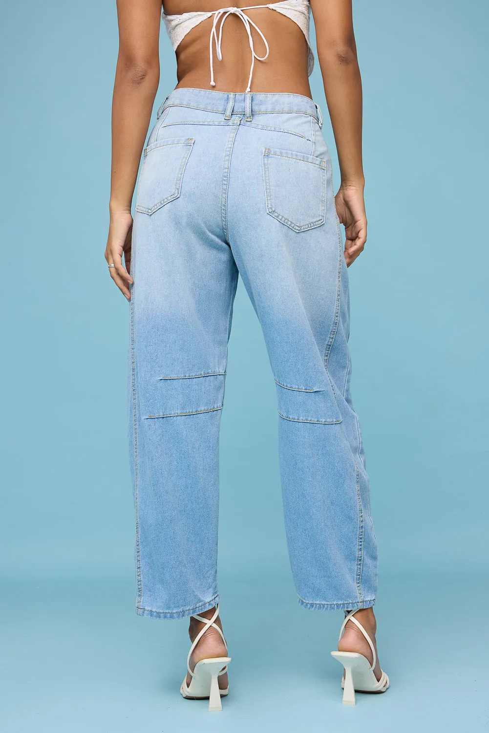 Light Blue Barrel Leg Jeans