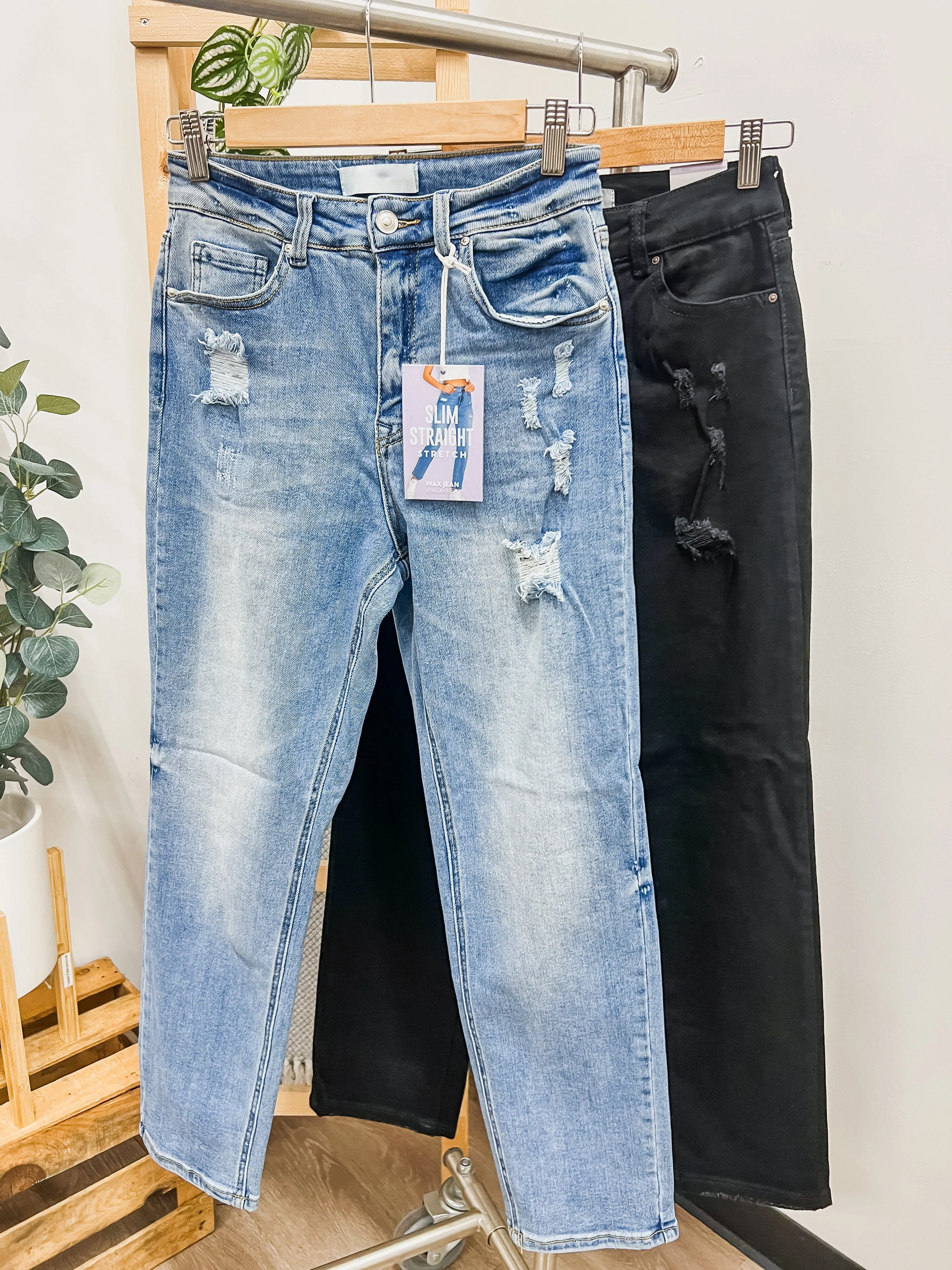 Lily Straight High Waist Stretch Jeans