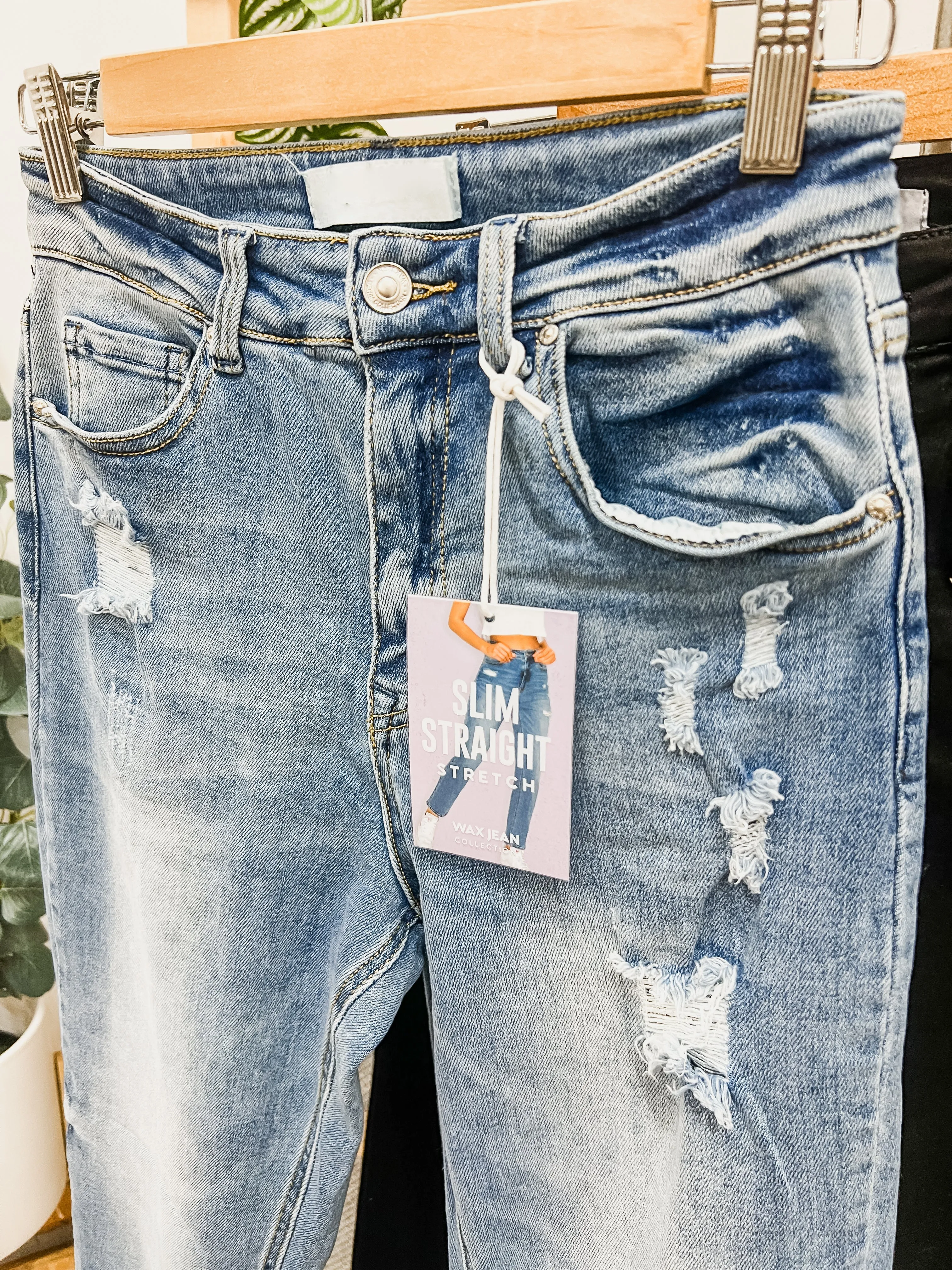 Lily Straight High Waist Stretch Jeans