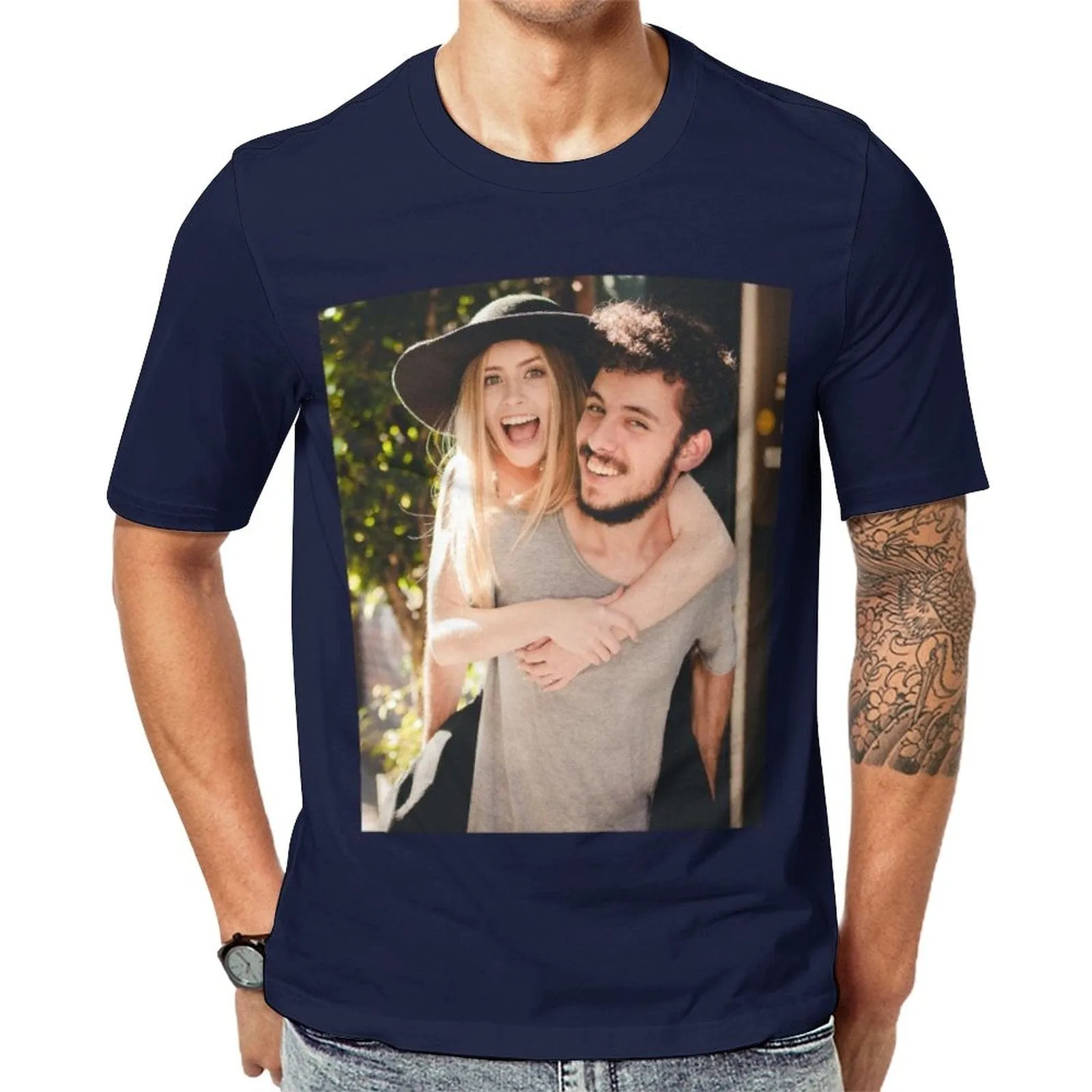 [Limited Time Offer] Custom Photo Classic Unisex T-shirt with Personalized Pictures for Men and Women (S-6XL)(30 Colors)