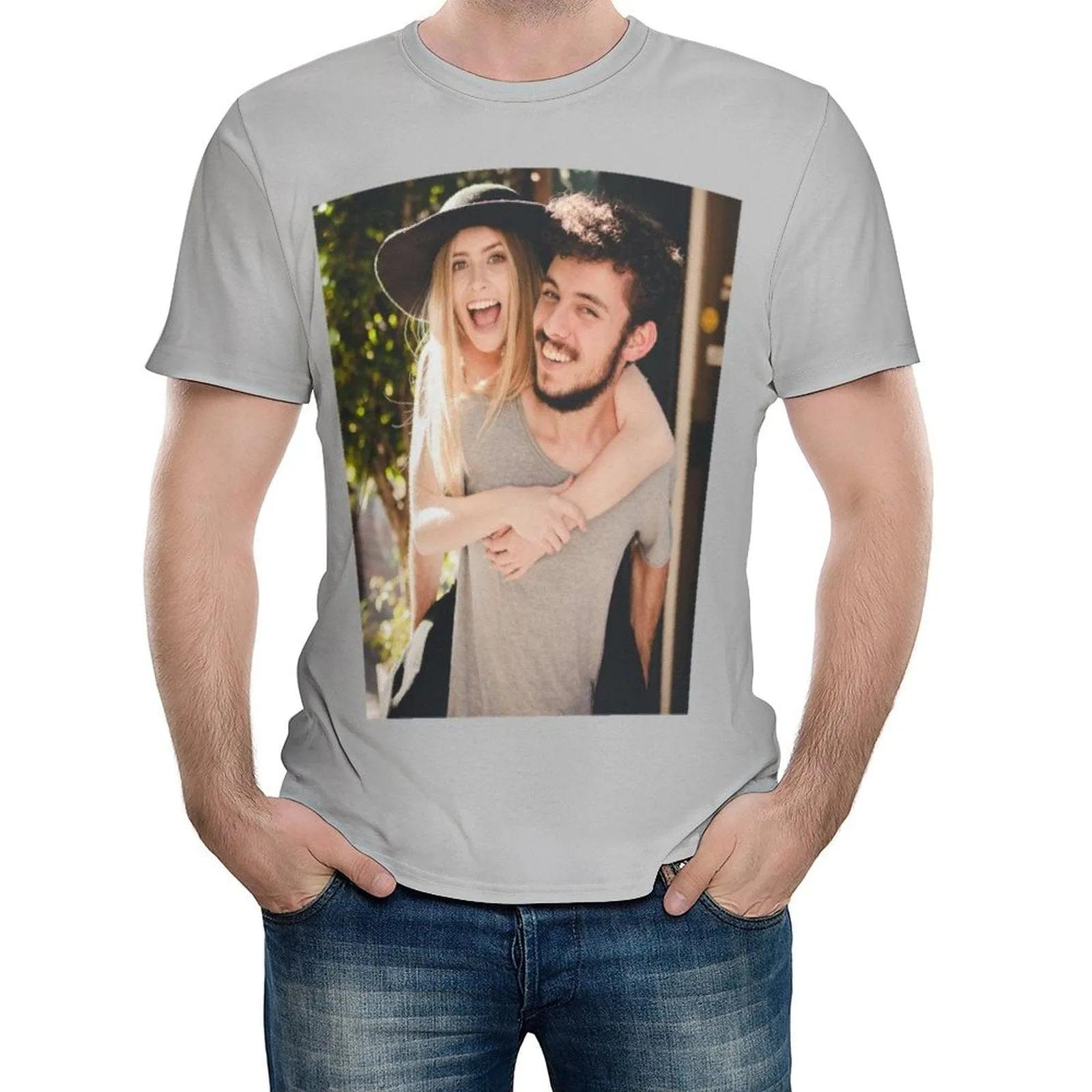 [Limited Time Offer] Custom Photo Classic Unisex T-shirt with Personalized Pictures for Men and Women (S-6XL)(30 Colors)