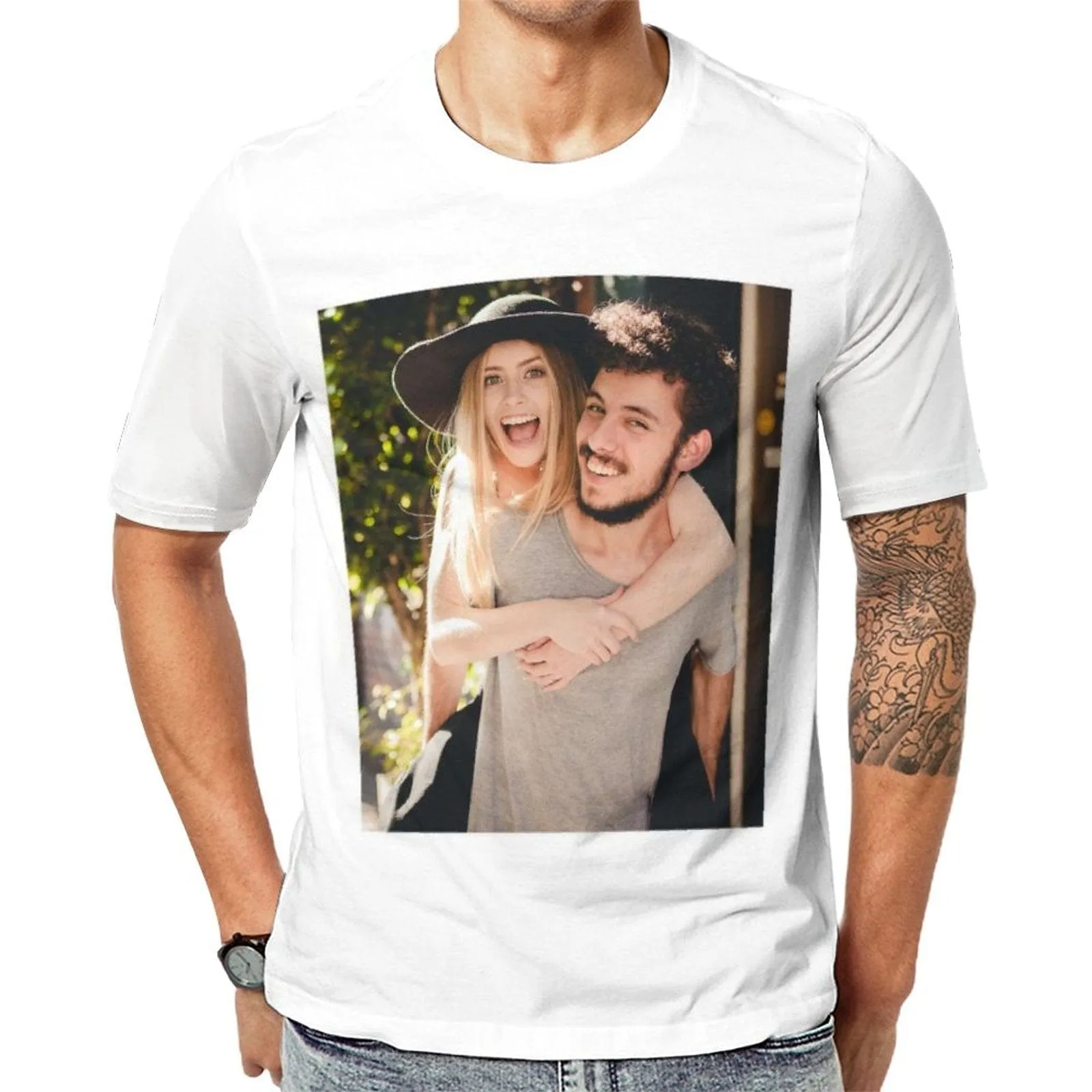 [Limited Time Offer] Custom Photo Classic Unisex T-shirt with Personalized Pictures for Men and Women (S-6XL)(30 Colors)