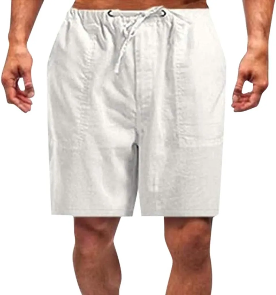 Linen Shorts for Men Men's Sports Shorts Beach Shorts Casual Cotton Linen Shorts Casual Shorts for Men Carpenter