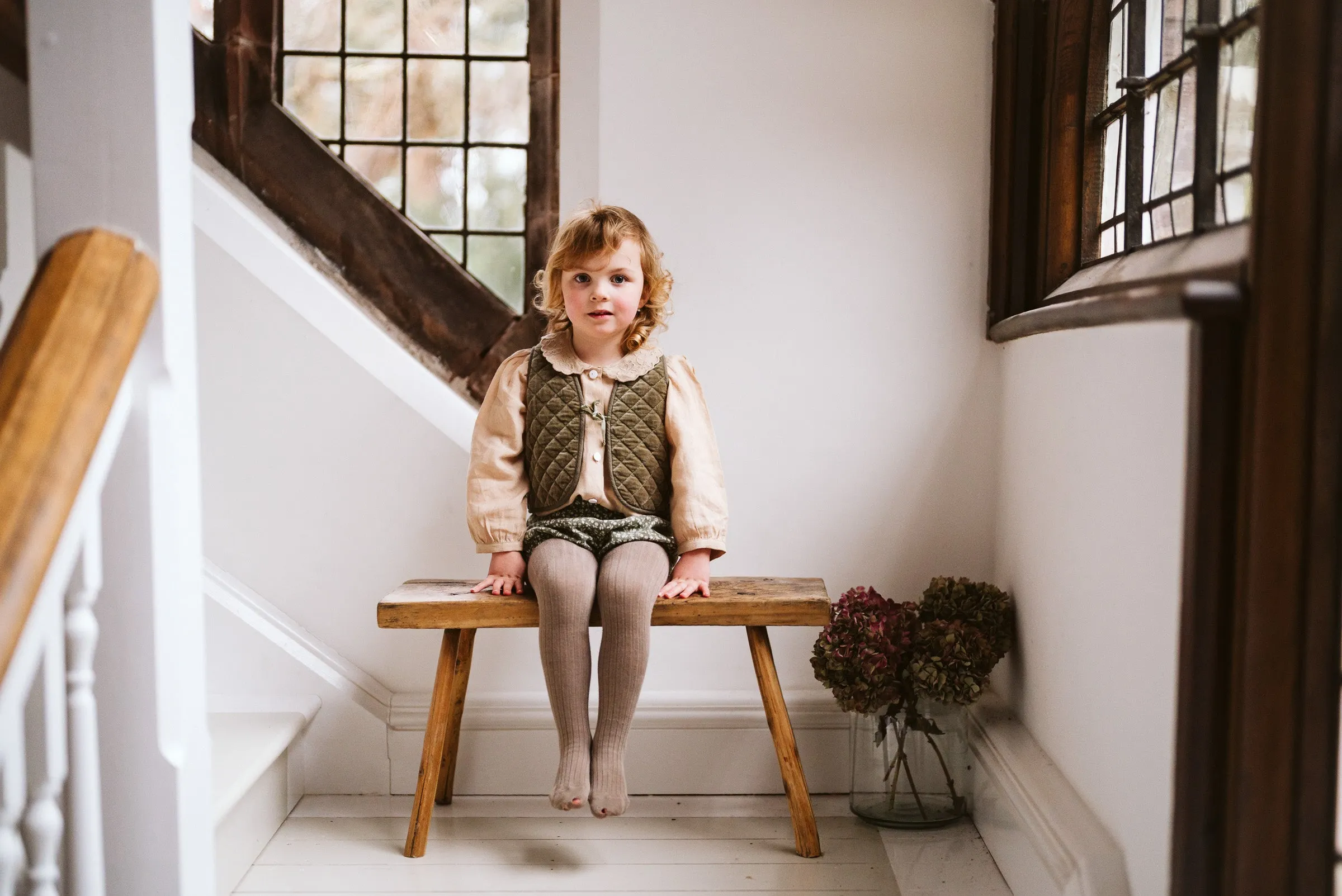 Little Cotton Clothes Bay Waistcoat - Artichoke Velvet - 2/3Y Last One