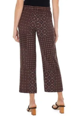 Liverpool Printed Pull-On Crop Pant