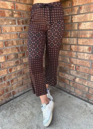 Liverpool Printed Pull-On Crop Pant