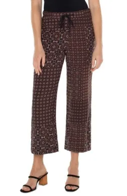 Liverpool Printed Pull-On Crop Pant