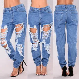 Loose Ripped Jeans Pants