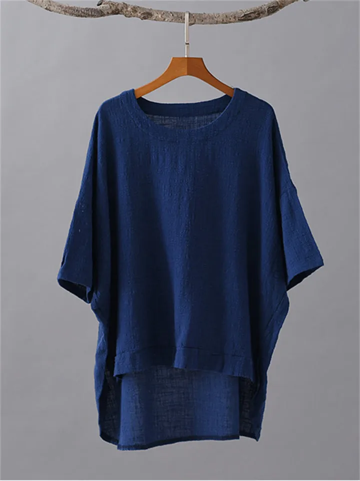 Loose Simple Line Round Neck T-shirts